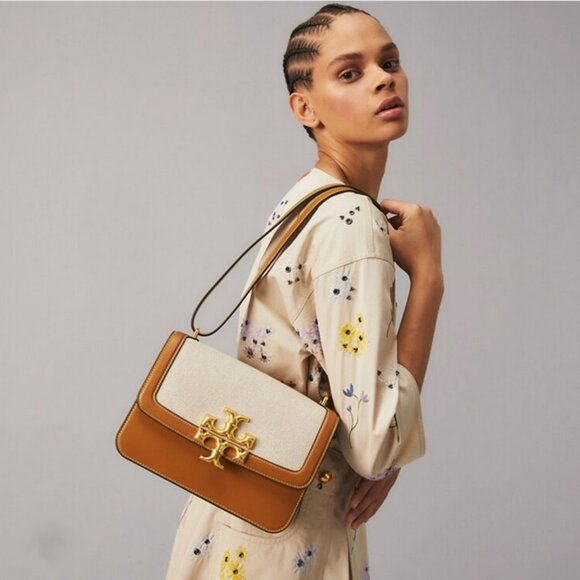 Tory Burch Eleanor Shoulder Bag in Leather/Canvas, size Medium - Authentic - Picture 17 of 17